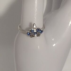 Blue Crown Silvery Ring